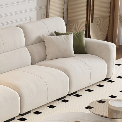 ABC HOME Wood Beige Sectional Sofa | Contemporary Style