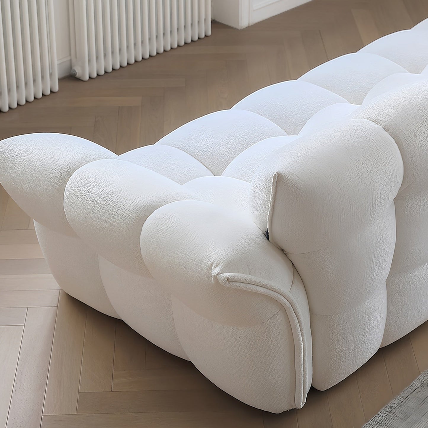 ABC HOME Wood White Cloud Sofa | Contemporary Style
