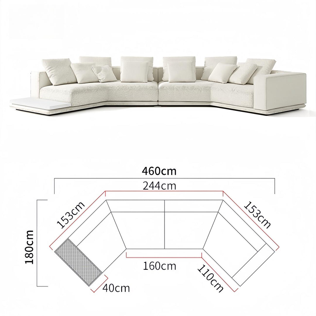 ABC Home Light Luxury Linen Cotton  Fabric Cloud Shaped Sofa set for Livingroom