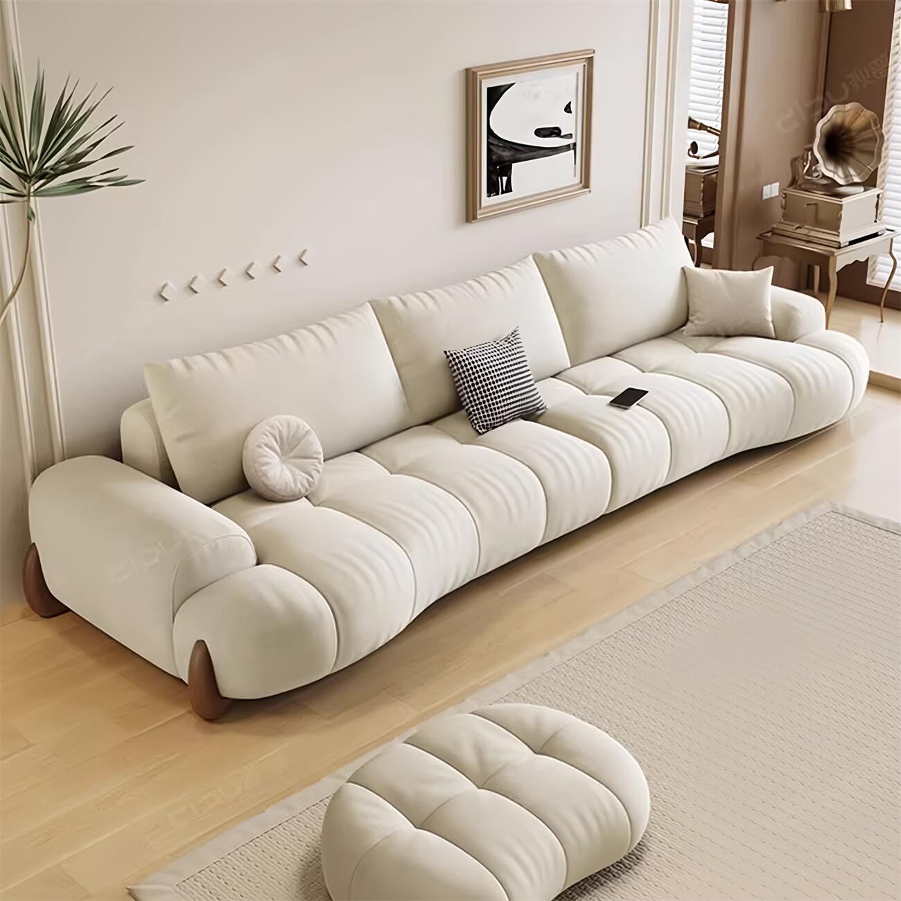 ABC Home Light Luxury Fabric Cloud Shaped Sofa set for Livingroom