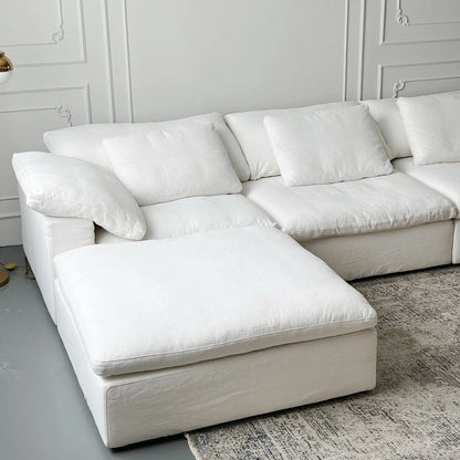 ABC Home Light Luxury Linen Cotton  Fabric Cloud Shaped Sofa set for Livingroom