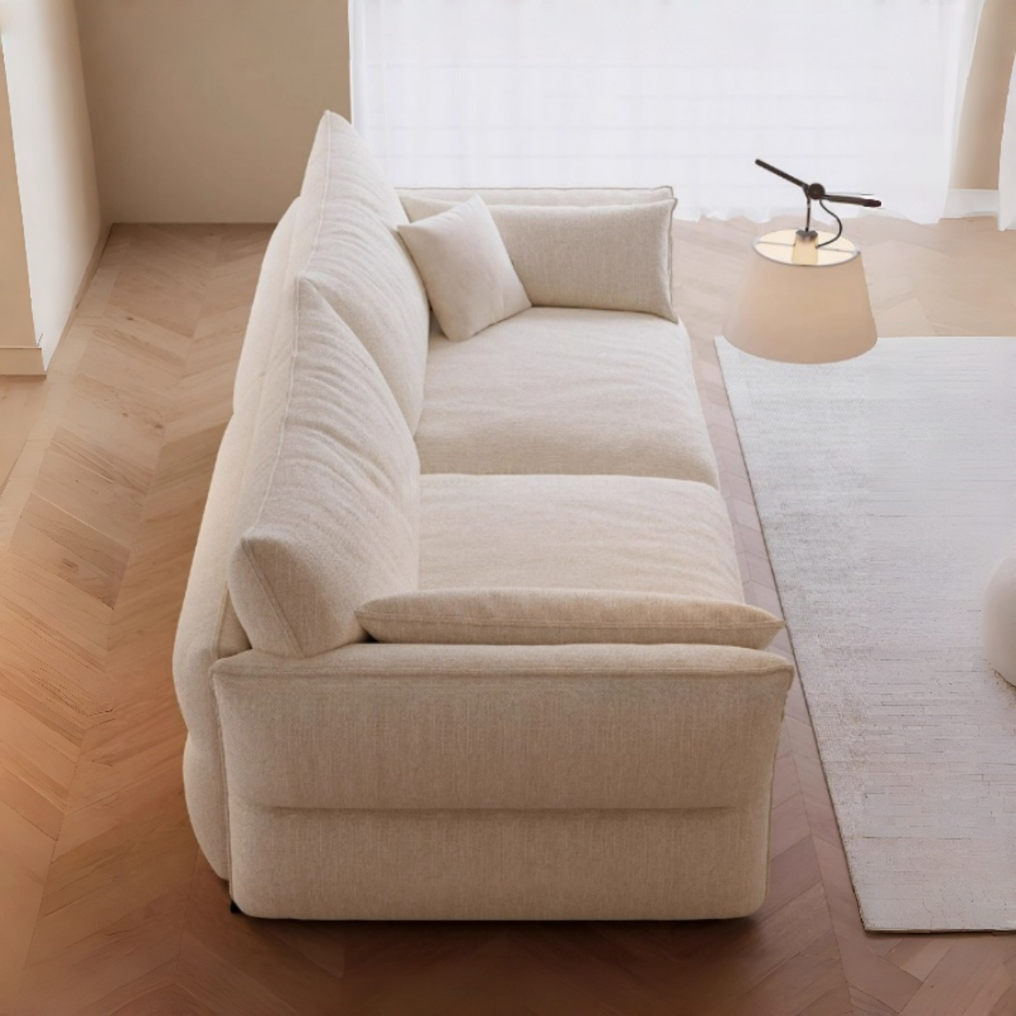ABC HOME Wood White Cloud Sofa | Contemporary Style