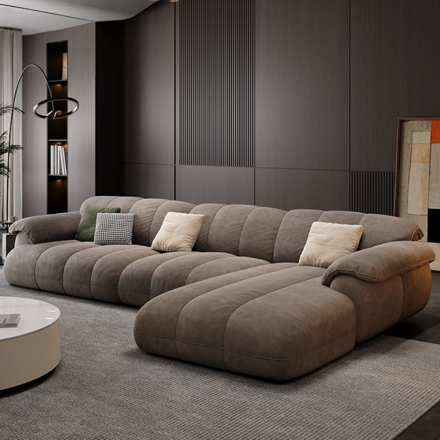 ABC HOME Wood Beige Sectional Sofa Collection