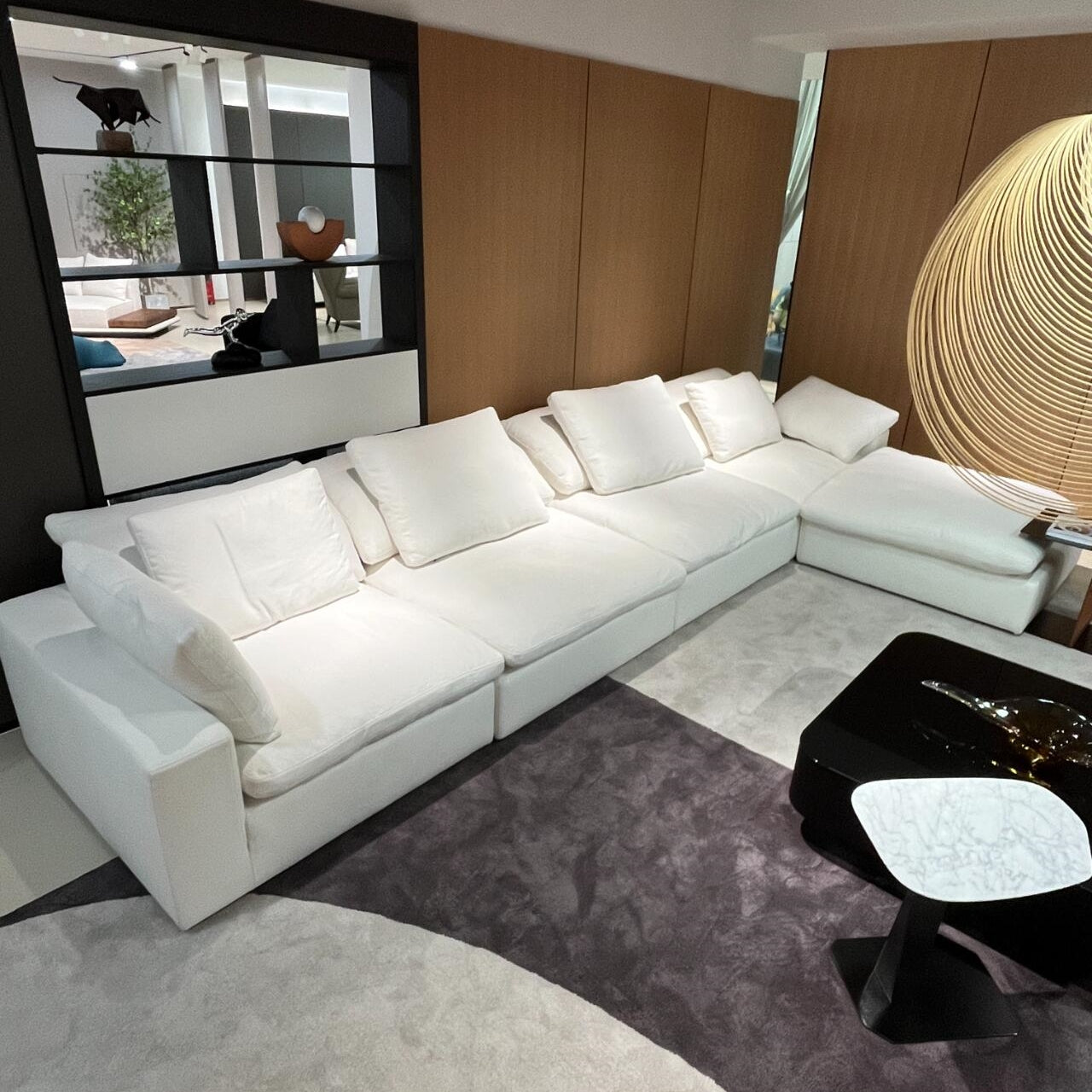 ABC Home Light Luxury Linen Cotton  Fabric Cloud Shaped Sofa set for Livingroom