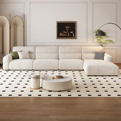ABC HOME Wood Beige Sectional Sofa | Contemporary Style