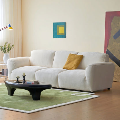 ABC HOME Wood White Cloud Sofa | Contemporary Style