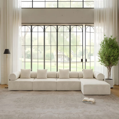 ABC HOME Wood White Natural Sofa | Contemporary Style