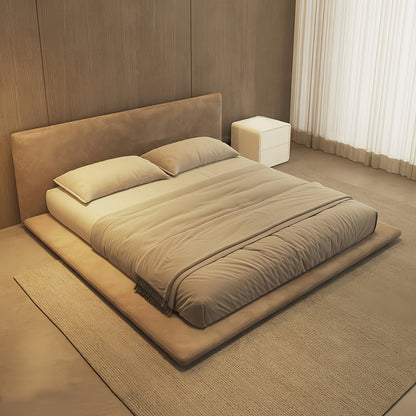 ABC HOME Bed: Linen Wood Beige
