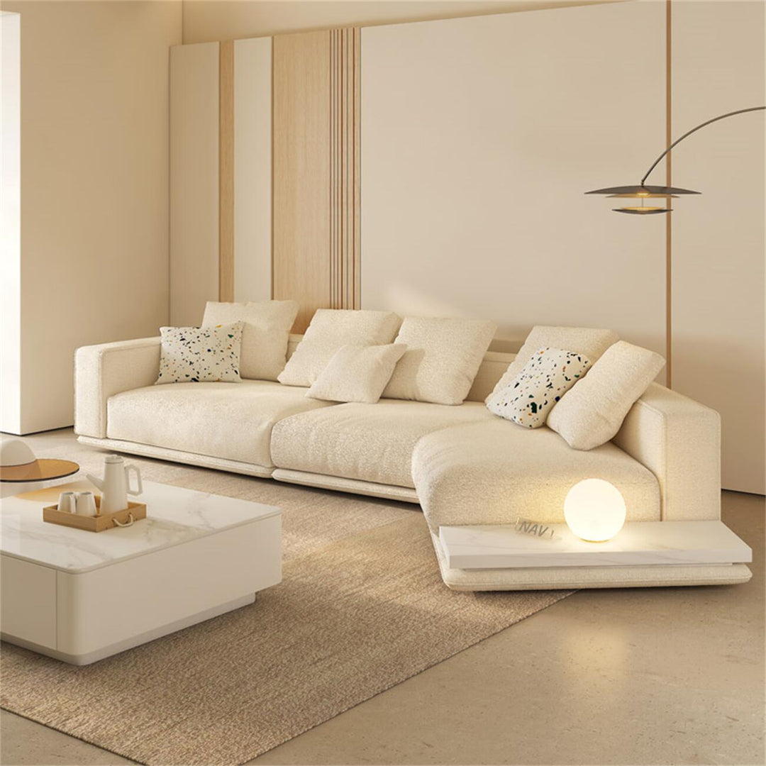 ABC Home Light Luxury Linen Cotton  Fabric Cloud Shaped Sofa set for Livingroom