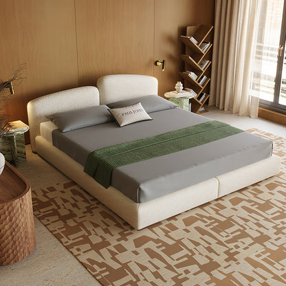 ABC HOME Sherpa Wood Beige Bed | Contemporary Style