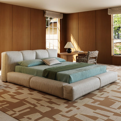 ABC HOME Linen Wood Beige Bed Collection
