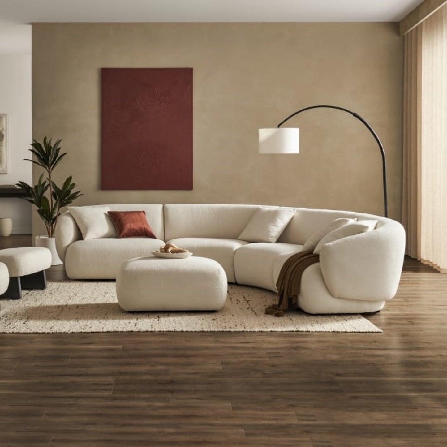 ABC HOME Wood White Modular Sofa Collection