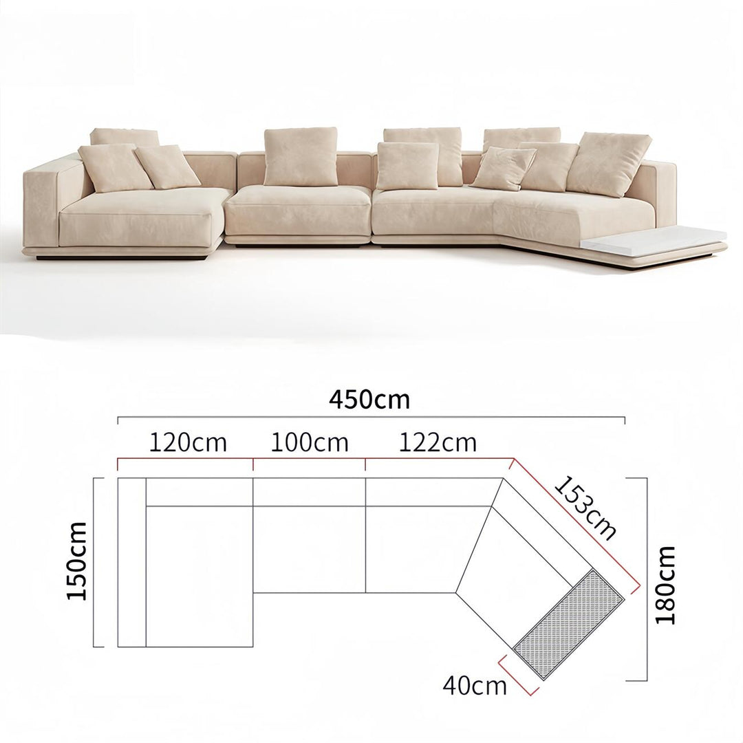 ABC Home Light Luxury Linen Cotton  Fabric Cloud Shaped Sofa set for Livingroom