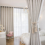 Load image into Gallery viewer, 2 Panels 100% Blackout Curtains for Living Room Thermal Insulated Bedroom Darkening Drapes for Basics Room
