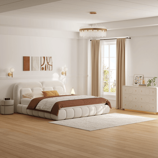 ABC HOME Bed: Bed Frame Modern Velvet King Queen Size for bedroom Without Mattress in Dubai sho
