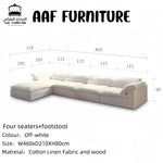 Load image into Gallery viewer, ABC Home Light Luxury Linen Cotton  Fabric Cloud Shaped Sofa set for Livingroom

