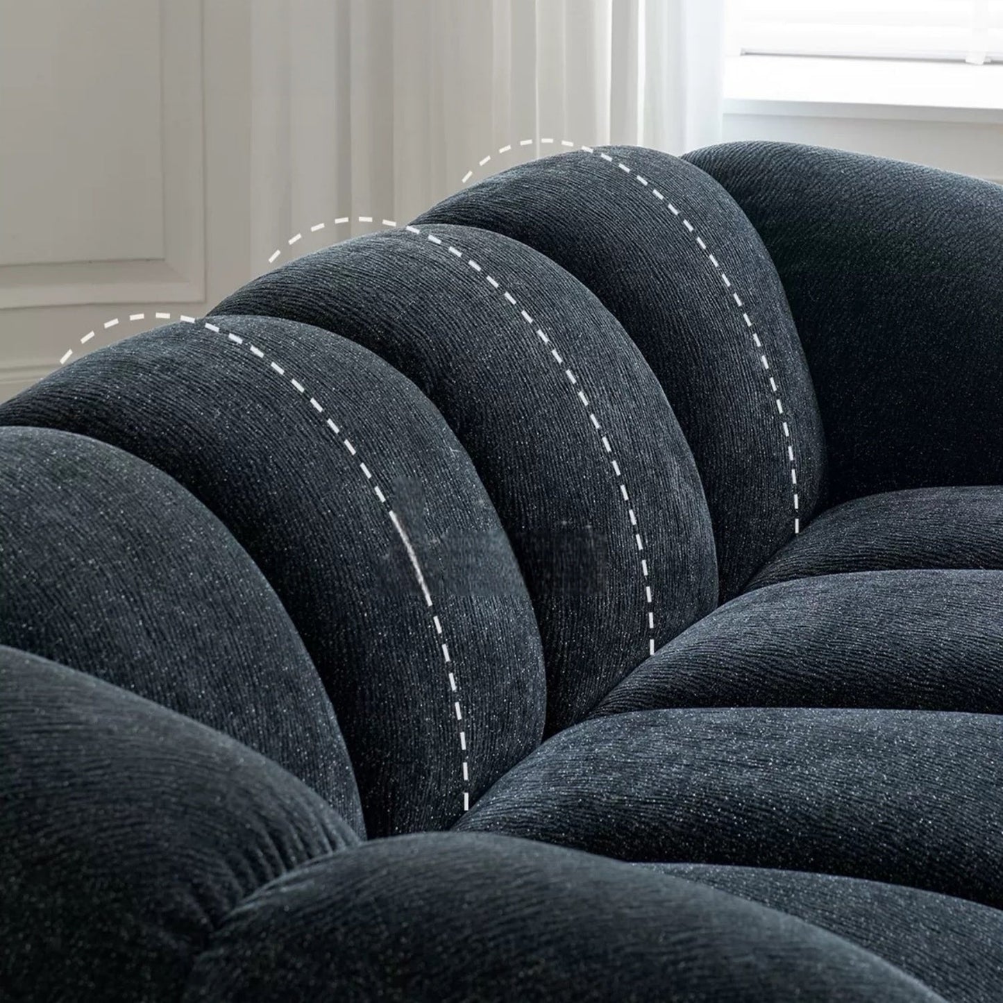 ABC HOME Sofa with Wood & Black