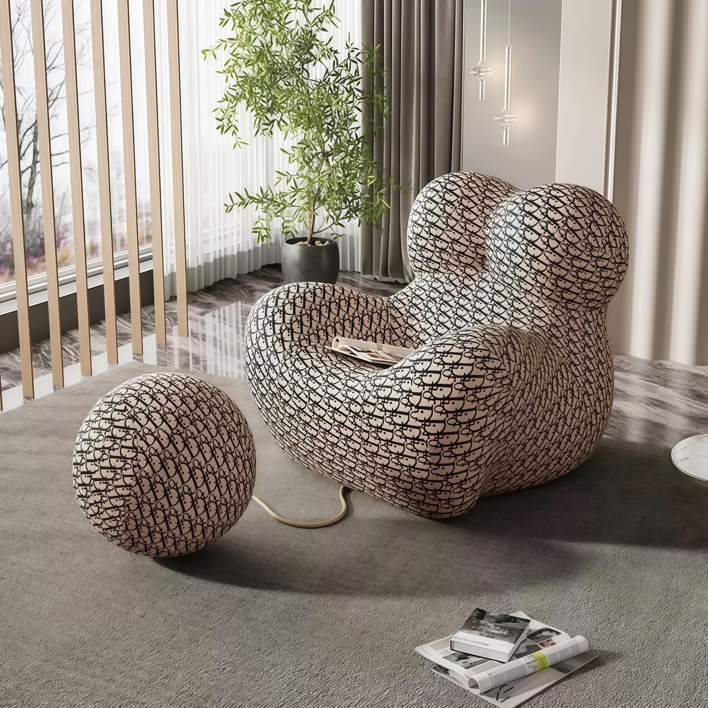 ABC HOME Beige White Modern Chair | Contemporary Style