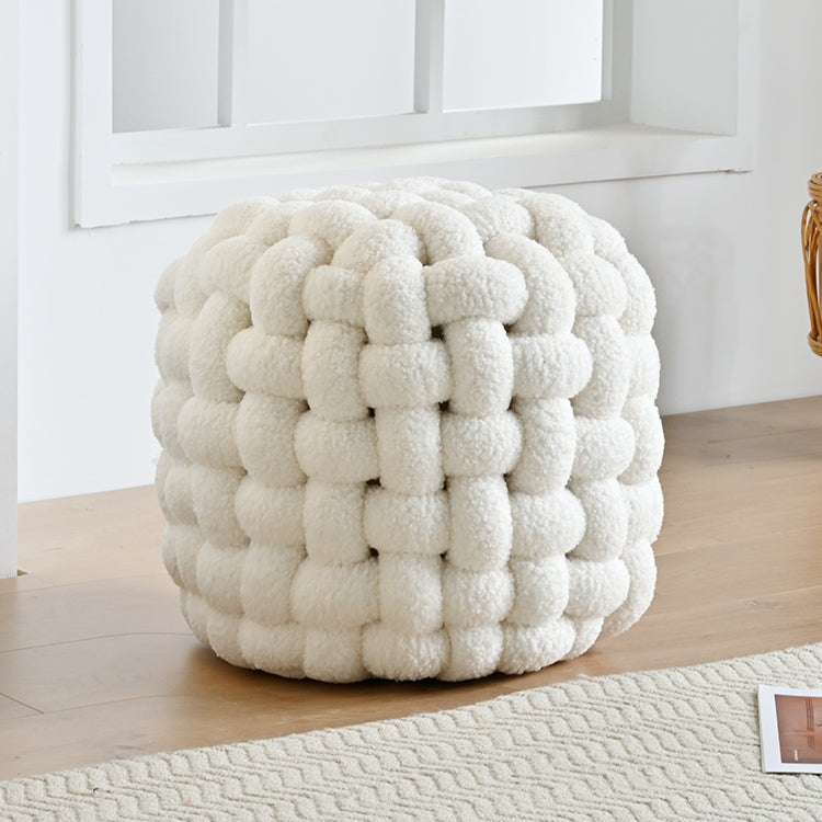 ABC HOME Chair: Plush Round Woven Accent Stool for Living Room in Dubai showroom