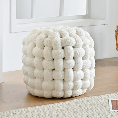 ABC HOME Chair: Plush Round Woven Accent Stool for Living Room in Dubai showroom