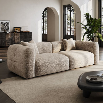 ABC HOME Sofa: Light Luxury Fabric Cloud Shaped Sofa set for Livingroom in Dubai showroom