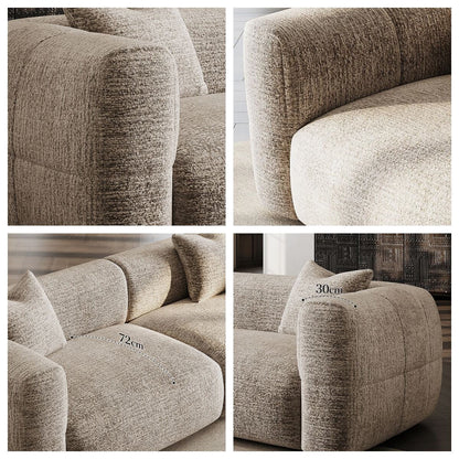 ABC Home Light Luxury Fabric Cloud Shaped Sofa set for Livingroom