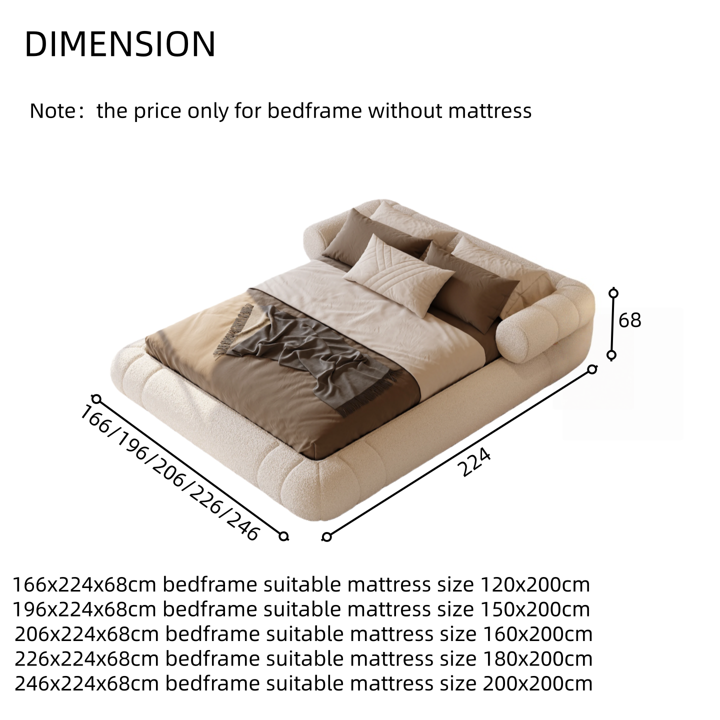 ABC HOME Mattress with Sherpa & Velvet