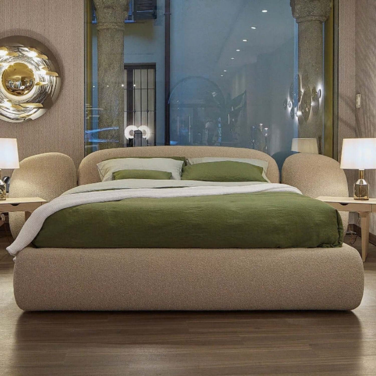 ABC HOME Bed: Bed Frame Modern Velvet King Queen Size for bedroom Without Mattress in Dubai sho