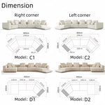 Load image into Gallery viewer, ABC Home Light Luxury Linen Cotton  Fabric Cloud Shaped Sofa set for Livingroom
