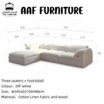 Load image into Gallery viewer, ABC Home Light Luxury Linen Cotton  Fabric Cloud Shaped Sofa set for Livingroom
