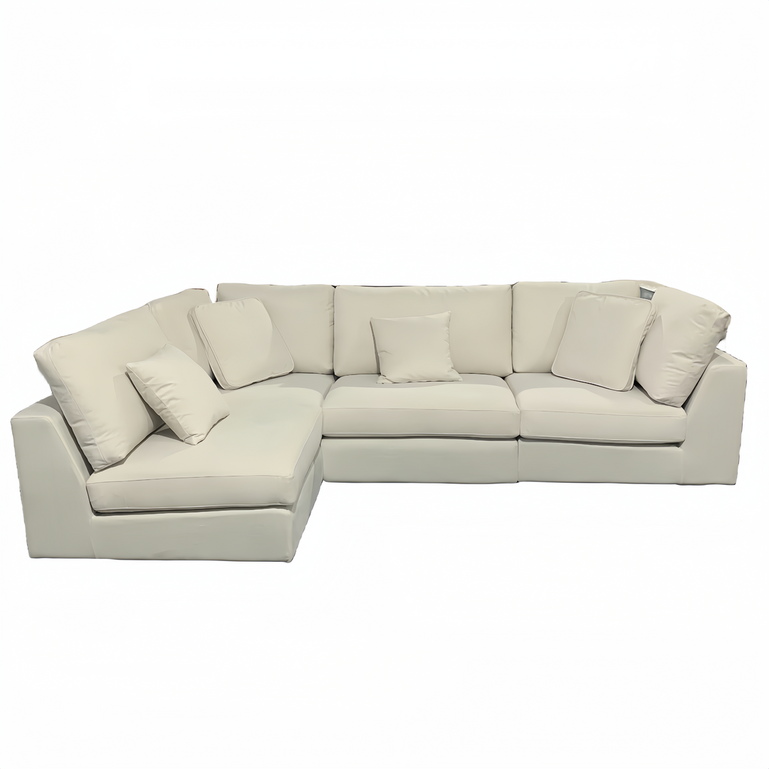 ABC Home Light Luxury Linen Fabric Tofu-block Shaped Sofa set for Livingroom