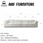 Load image into Gallery viewer, ABC Home Light Luxury Linen Cotton  Fabric Cloud Shaped Sofa set for Livingroom
