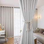 Load image into Gallery viewer, 2 Panels 100% Blackout Curtains for Living Room Thermal Insulated Bedroom Darkening Drapes for Basics Room Window
