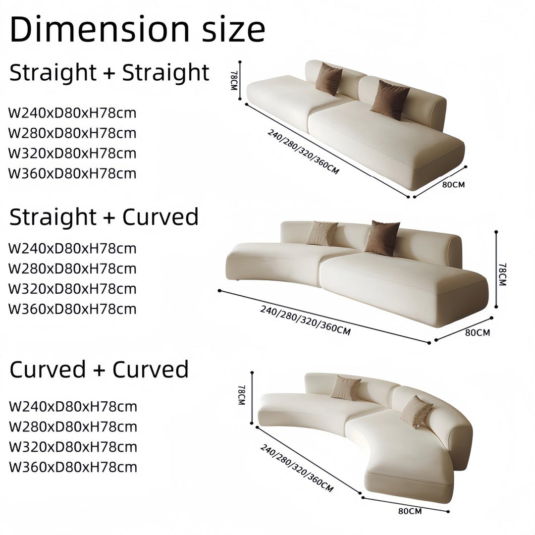 ABC Home Light Luxury Linen Cotton  Fabric Cloud Shaped Sofa set for Livingroom