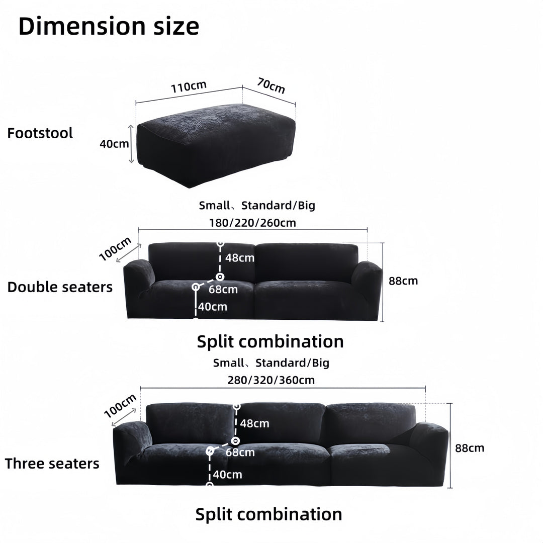ABC Home Fleece Fabric Overstuffed Multifunction Cloud shaped Sofa Chair set for Livingroom Office