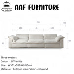 Load image into Gallery viewer, ABC Home Light Luxury Linen Cotton  Fabric Cloud Shaped Sofa set for Livingroom
